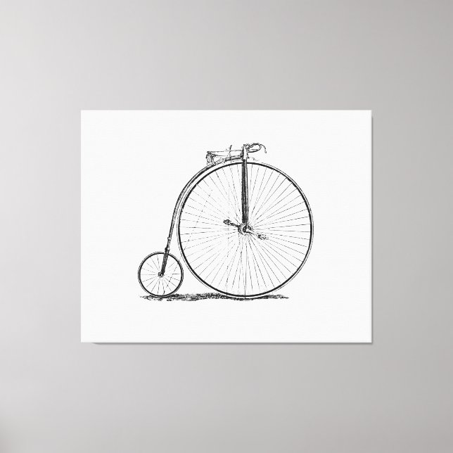 Höghjulig cykel Penny Farthing Canvastryck (Framsida)