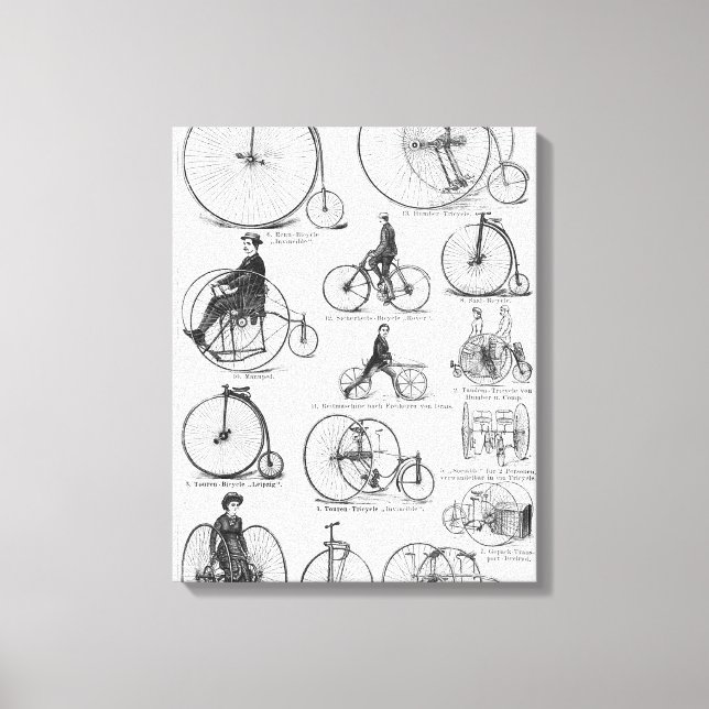 Höghjulig cykel Penny Farthing Canvastryck (Framsida)