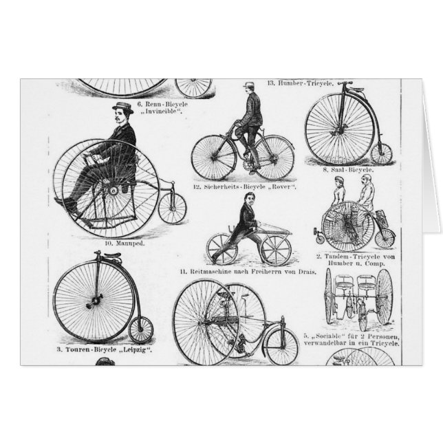 Höghjulig cykel Penny Farthing Hälsningskort (Framsidan Horizontal)