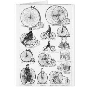 Höghjulig cykel Penny Farthing Hälsningskort