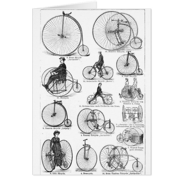 Höghjulig cykel Penny Farthing Hälsningskort (Framsidan)