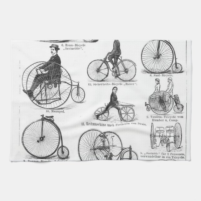 Höghjulig cykel Penny Farthing Kökshandduk (Horisontell)
