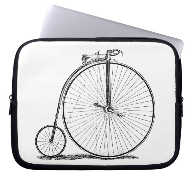 Höghjulig cykel Penny Farthing Laptop Fodral (Framsidan)