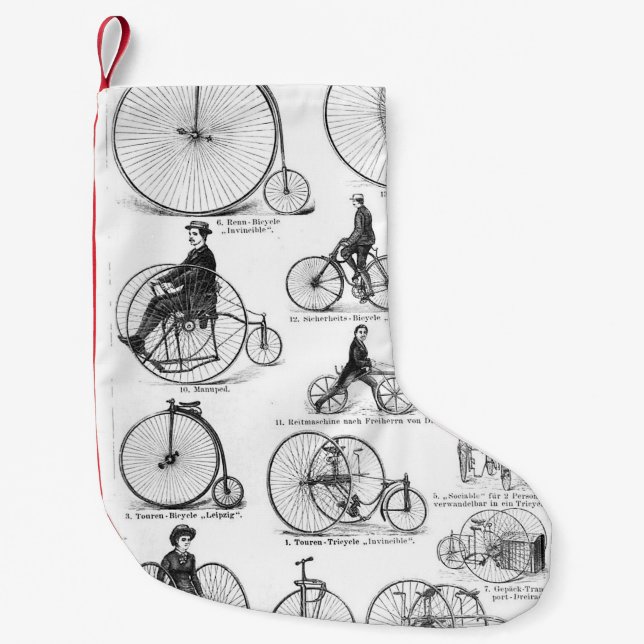 Höghjulig cykel Penny Farthing Liten Julstrumpa (Framsidan)