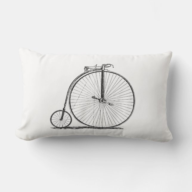 Höghjulig cykel Penny Farthing Lumbarkudde (Framsida)
