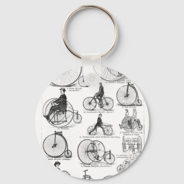 Höghjulig cykel Penny Farthing Nyckelring (Framsida)