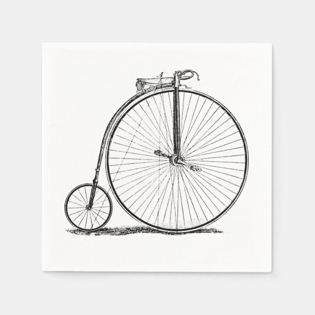 Höghjulig cykel Penny Farthing Pappersservett (Framsidan)