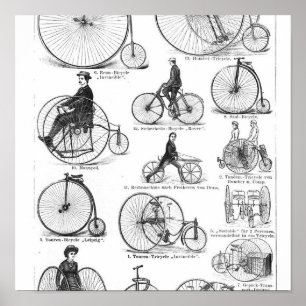 höghjulig cykel penny farthing poster