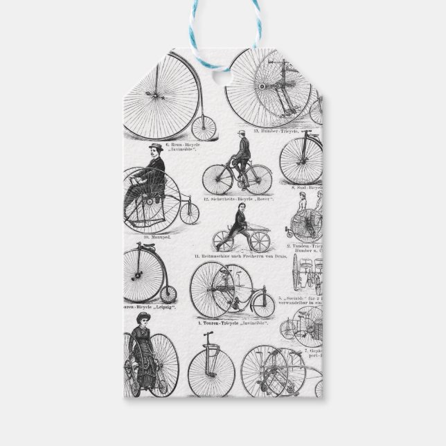 Höghjulig cykel Penny Farthing Presentetikett (Framsidan)