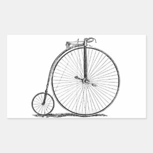 Höghjulig cykel Penny Farthing Rektangulärt Klistermärke