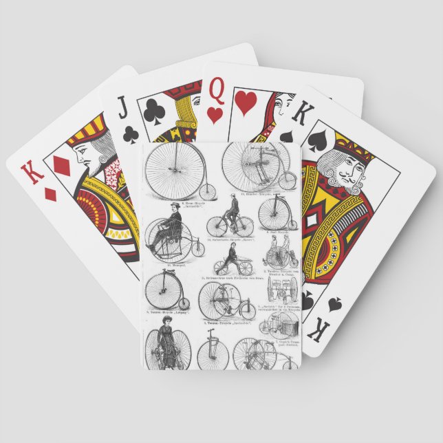 Höghjulig cykel Penny Farthing Spel Kort (Baksidan)