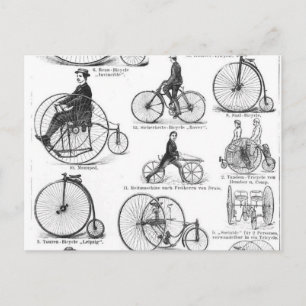 Höghjulig cykel Penny Farthing Vykort