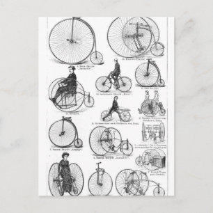 Höghjulig cykel Penny Farthing Vykort