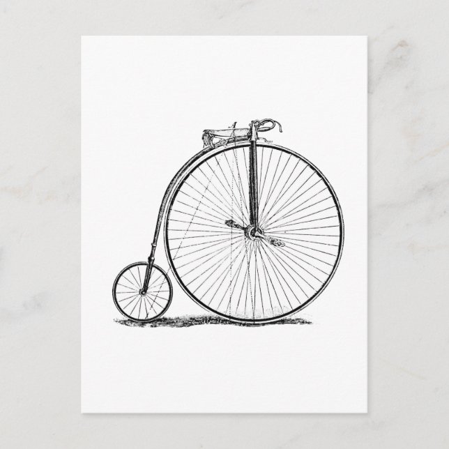 Höghjulig cykel Penny Farthing Vykort (Framsida)