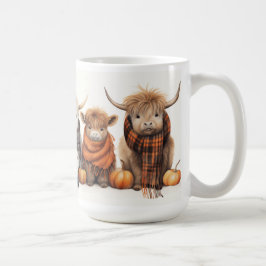 Höghlandskalvar på Kow Baby Höland Kor Pumpkins Kaffemugg