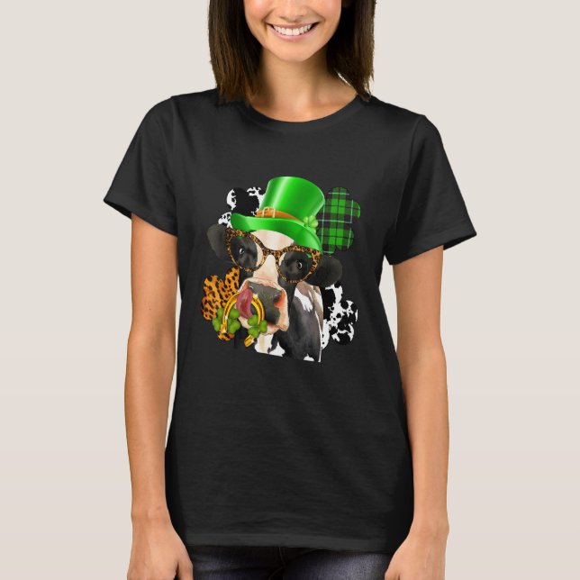 Höghlandskö med C St Patrick Day Leopard Horse S T Shirt (Framsida)