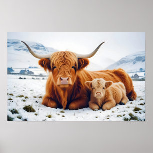 Höghlandskonsumtion av djur av naturen för vilda d poster