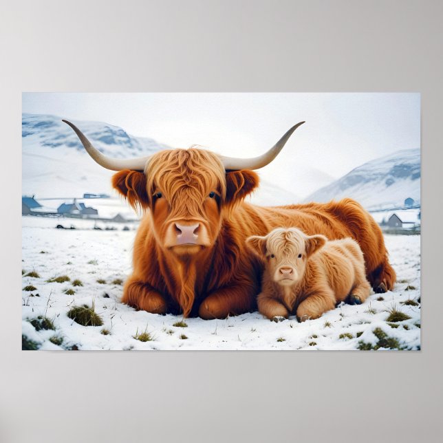 Höghlandskonsumtion av djur av naturen för vilda d poster (Framsidan)