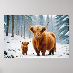 Höghlandskonsumtion av djur av naturen för vilda d poster