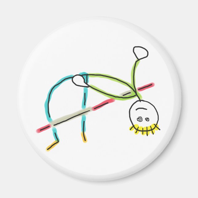 Höghoppsstickman Magnet (Framsidan)