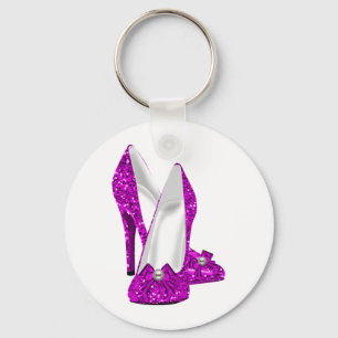 Höghthälsa Stileto Glitter Rosa Nyckelring