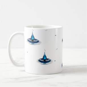 Högintensiv Abstrakt Blå Vattendroppe Klassisk Mug Kaffemugg