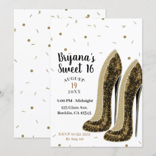 Högklackade mode skor glamour beauty sweet 16 inbjudningar