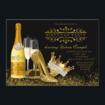 Högklackar av Womans Black Guld Princess Birthday Inbjudningar<br><div class="desc">Könssvart och guld födelsedagsfest inbjudan med vackra högklackskor från guld och elegant prinsessan eller drottning krona med flaska med guld champagne och glas på glitter svart och finare. Du kan enkelt anpassa den här eleganten svart och guld födelsedagsfest inbjudan för din händelse genom att helt enkelt lägga till dina uppgifter....</div>