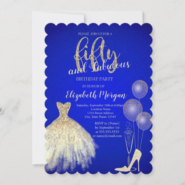 Högklackar,Dress,Champagne Blue 50:e Inbjudningar (Framsida)