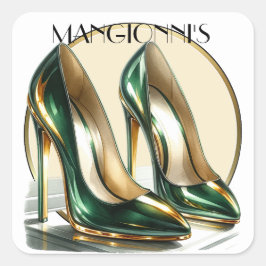 Högklackar för att spara fyrkantigt klistermärke