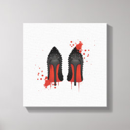 Högklackar och spatter av Red grund stilettos Canvastryck