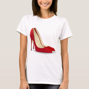 högklackar röd t shirt