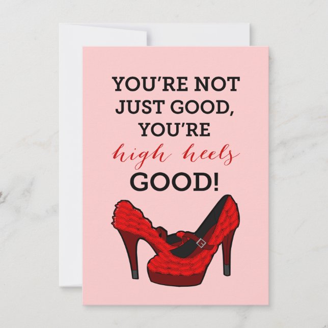 Högklackar Stiletto Mode Birthday Inbjudningar (Framsida)