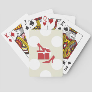 Högklackar, stiletto, Pumps, röda skor, gift Spel Kort
