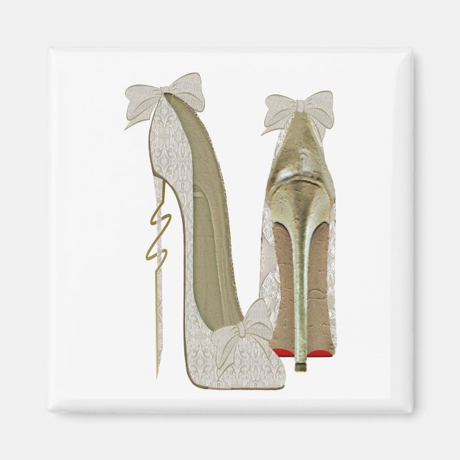 Högklackarna Snöre och Bows Stiletto Shoes Art Mag Magnet (Framsidan)