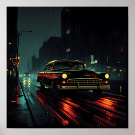 Högkontrast Film Noir: Bakgrundsbelyst Kvällskörni Poster