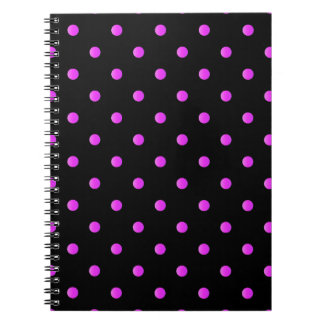 Högkontrast Polkadots Mönster - Rosa Anteckningsbok