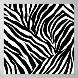 Högkontrast Randiga Zebrastreck Färgsidesmall Poster