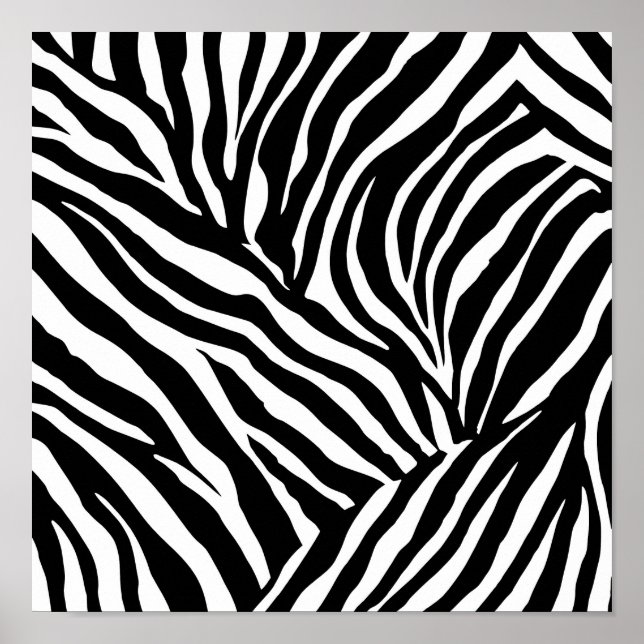 Högkontrast Randiga Zebrastreck Färgsidesmall Poster (Framsidan)