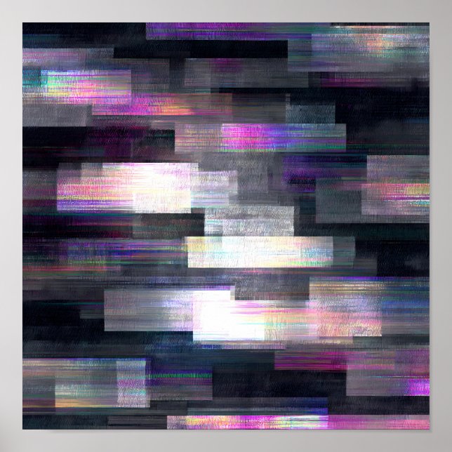 Högkontrast sömlös textur: Transparent glitch Poster (Framsidan)