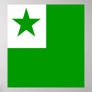 Högkvalitativ flagga för Esperanto Poster
