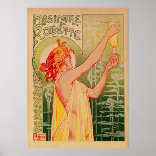 Högkvalitativ fransk art nouveauAbsinthe Robette Poster
