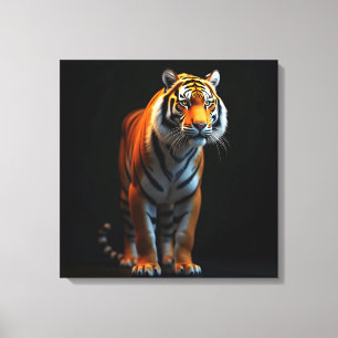 Högkvalitativ högtstående Fullt-Storlek tiger på s Canvastryck