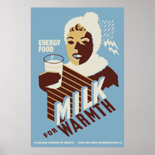 Högkvalitativ mjölk för värmeenergimat WPA Poster