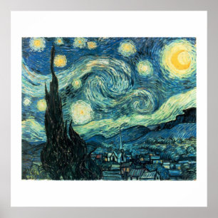 (Högkvalitativ) Van Gogh för Starry natt affisch