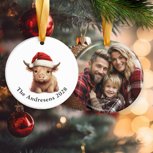 Högland Cow Ceramic Photo Ornament