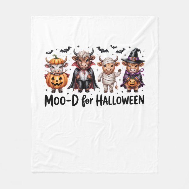 Högland Cow Halloween Spooky Season (2) Fleecefilt (Framsidan)
