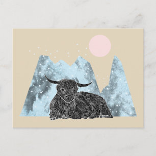 "Högland Cow Winter" Vykort