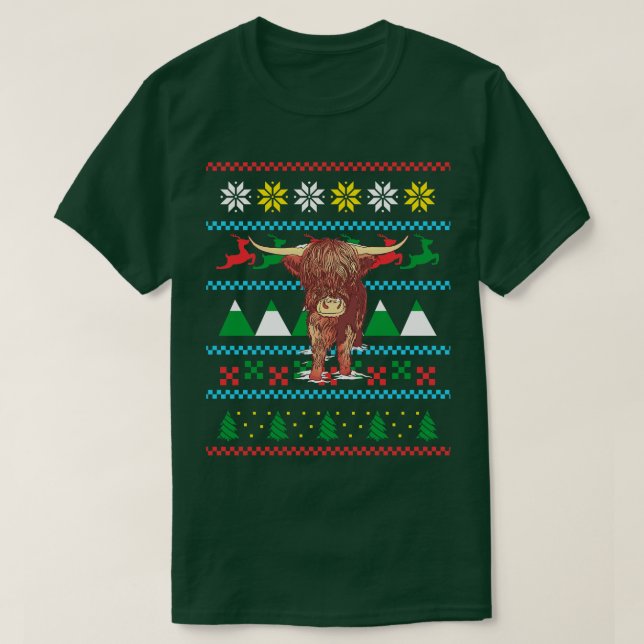 Högland Kow Ugly jul 2 T Shirt (Design framsida)