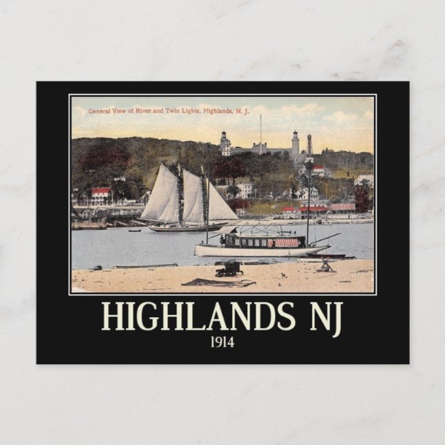 Högland, New jersey, Vintage Vykort (Framsida)